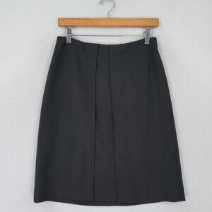 Ann Taylor Skirt Womens 2 Black Pleated A Line Stretch Knit Knee Length Career